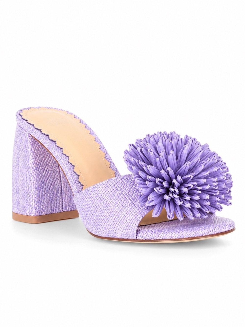 ANTONIO MELANI Glora Purple Raffia Flower Dress Sandals Size 9M Never worn